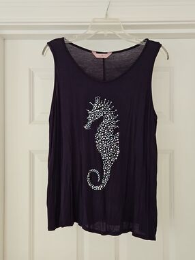 SJS Women’s Navy Seahorse Tank Top by